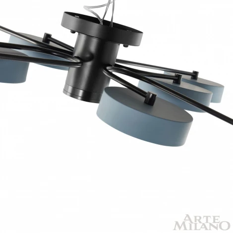 Потолочная люстра на штанге Arte Milano Ferrara 253039/8+1 Bk/Gr (LED, 220V, круглые)