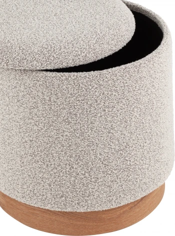 Пуф с ящиком Холли S букле серый, Stool Group