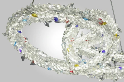 Подвесная люстра AM Group OVALE GD D600 (220V, на тросе)