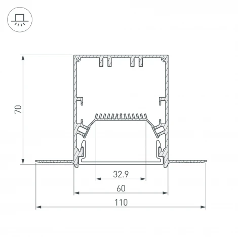 Профиль SL-LINIA55-FANTOM-2000 ANOD (Алюминий) 027161 Arlight FANTOM