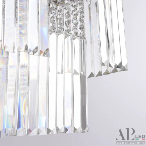 Подвесная люстра светодиодная APL LED Sicilia SH10.86.C.Ni.4000 (220V, хрусталь, на тросе)