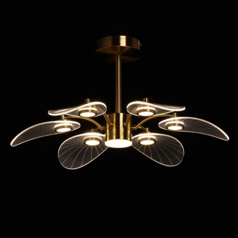 Потолочное люстра на штанге DeMarkt Гэлэкси 632017807 (LED, 220V, пульт управления, лепестки)