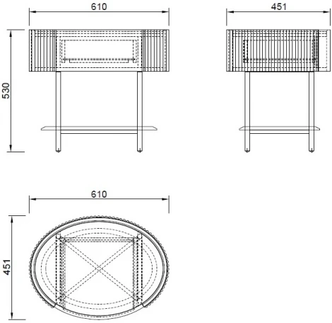 Тумбочка Scala столешница матовая 60*44*55см Garda Decor арт.77IP-NS2072