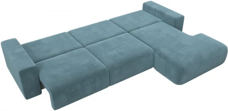 Диван угловой Лига-036 НПБ Классик Лонг правый угол (Бирюзовый/Велюр) Лига Диванов арт.121391