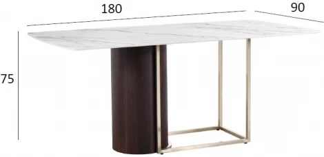 Стол обеденный иск.камень белый 180*90*75см Garda Decor арт.76AR-21100