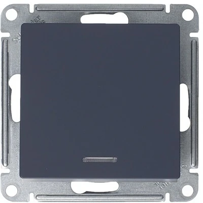 Выключатель встраиваемый одноклавишный с подсветкой (грифель) Systeme Electric AtlasDesign ATN000713