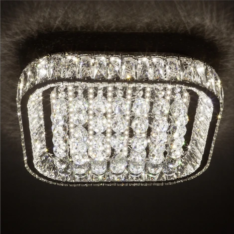 Потолочная люстра светодиодная хрустальная с пультом и управлением смартфоном с регулировкой цветовой температуры и яркости LED4U L033-500