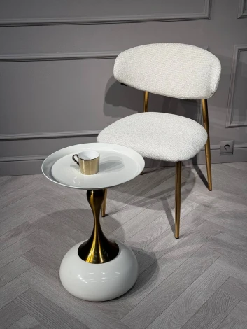 Стул обеденный IST-CASA Оскар ART2969-MK, молочный/глянцевое золото