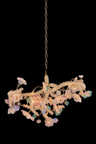 Подвесная люстра Fluorite Sauvage FL1095-20P (LED, 220V, на цепи, цветы, ветки)