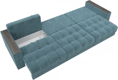 Диван прямой с декором Лига-049 НПБ Лонг Лига Диванов (Велюр) арт.128422