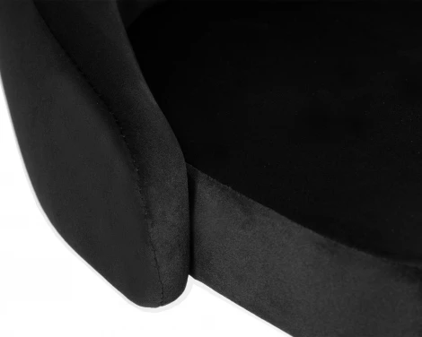 Стул барный DOBRIN JOSEPH BLACK (черный велюр (MJ9-101)) 5021_BlackBase-LM BLACK, цвет сиденья черный (MJ9-101), основания
