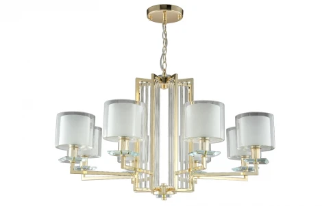 Подвесная люстра Crystal Lux Nicolas SP-PL8 GOLD/WHITE (220V, на цепи)