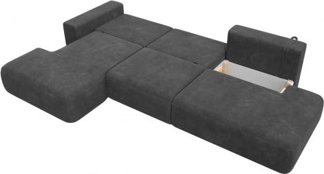 Диван угловой Лига-036 НПБ Модерн Лонг левый угол Лига Диванов (Велюр) арт.127745L