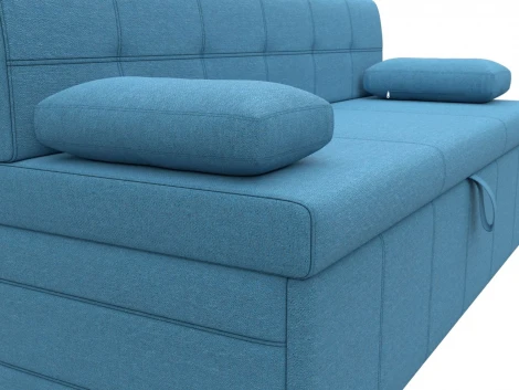 Диван кухонный прямой Лео (Голубой/Рогожка) Лига Диванов арт.123859