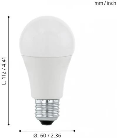 Лампочка светодиодная E27 5,5W 220V 470 lm 4000K Eglo Lm_led_e27 11479
