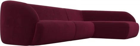 Диван угловой Лига-041 правый угол (Бордовый/Микровельвет) Лига Диванов арт.122183