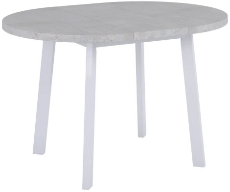 Стол Next круглый раскладной 100-130x100x76,5см, Бетон Лайт, белый Bradex Home RF 0016