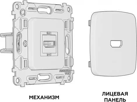 Комплект механизма Ambrella Volt розетки HDMI 2.0 OMEGA MO914010 Графит мягкое касание 40V/500mA 2.0GHz 5-18Gbit/s QUANT