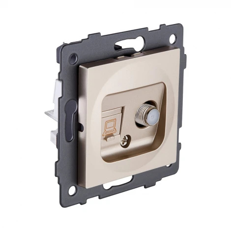 Розетка двойная спутниковая SAT + RJ45 золотой Kollinger REA-014GD для Aspekt, Eleganz, Reflex