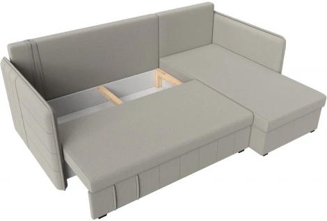 Диван угловой Слим правый угол (Бежевый/Рогожка) Лига Диванов арт.121147