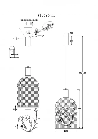 Подвесной светильник светодиодный Moderli Ophelia V11875-PL