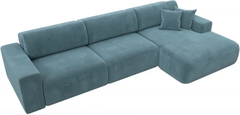 Диван угловой Лига-036 НПБ Классик Лонг правый угол (Бирюзовый/Велюр) Лига Диванов арт.121391