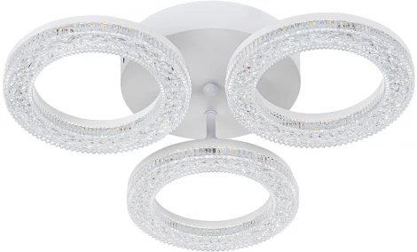 Потолочная люстра Escada Alunit 10281/3LED 60Вт, металл/акрил, белый (регулировка яркости, 220V, пульт управления, круглые)