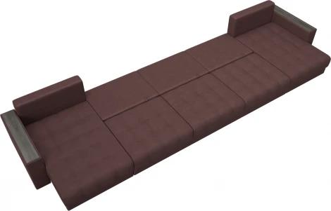 Диван П-образный с декором Лига-049 НПБ Мегалонг Лига Диванов (Замша) арт.128545