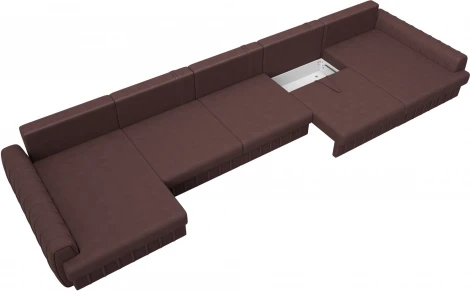 Диван П-образный Лига-057 НПБ МегаЛонг Лига Диванов (Замша) арт.129370