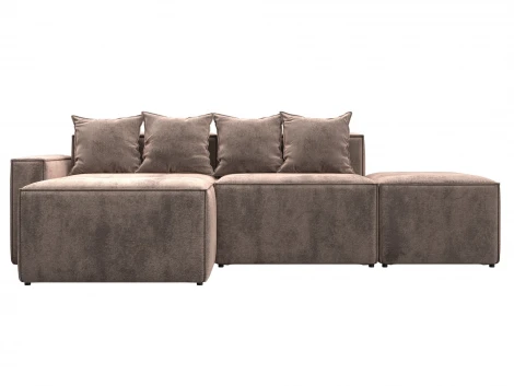 Диван угловой модульный Лига-063 угол левый (ДСП/Пластик/Велюр/Бежевый) Лига Диванов 129793L