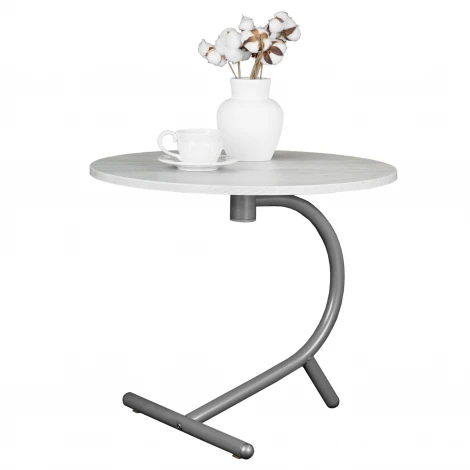 Стол журнальный Дуэт 14 дуб дымчатый/металлик Mebelik 009429