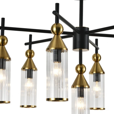 Потолочная люстра на штанге (13037/7R Black) Indigo Torazzo V000528 (220V)