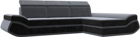 Диван угловой Лига-032 правый угол (Серый,Черный/Велюр) Лига Диванов арт.121647