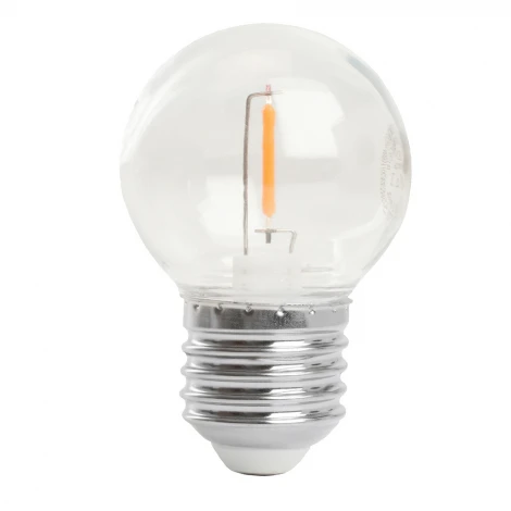 Лампа светодиодная G45 шар 2W 230V E27 оранжевый Feron LB-383 48932