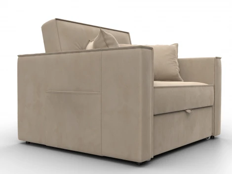 Кресло-кровать Лига-104 (80) (ЛДСП,Брус,Фанера,Велюр/Бежевый) Лига Диванов 134852