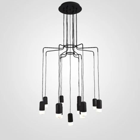 Подвесной светильник Wireflow Led Black Suspension Lam 13 By ImperiumLoft Suspension01 (220V, на проводе, паук)