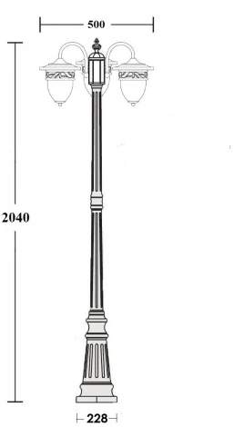 Наземный фонарь Oasis Light KRAKOV 1 L 87209LB/18 Gb (220V, фонарь, под старину, IP44)