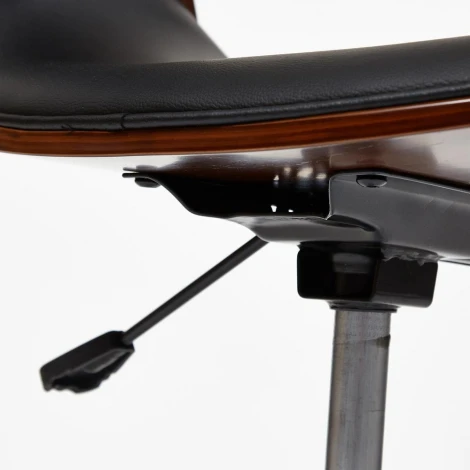 Кресло BEND орех, кож/зам черный