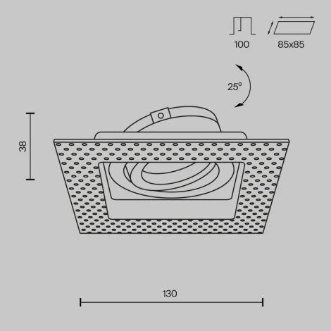 Встраиваемый светильник Atom GU10 1x50Вт Maytoni Technical DL003-01-W (220V)