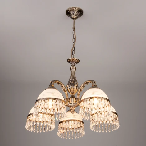 Подвесная люстра Eurosvet 22823 22823/5 античная бронза
