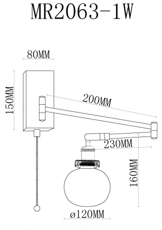 Бра MyFar Natalie MR2063-1W (220V, выключатель)