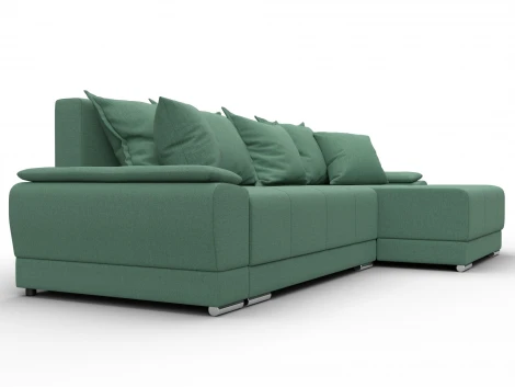 Диван угловой Лига-119 угол правый (ДСП,Брус,Фанера,ЛДС,Рогожка/Зеленый) Лига Диванов 137088