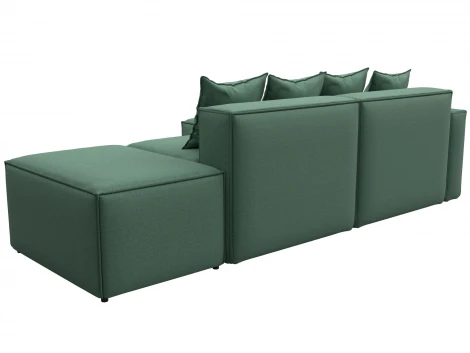 Диван угловой модульный Лига-063 угол левый (ДСП/Пластик/Рогожка/Зеленый) Лига Диванов 129787L