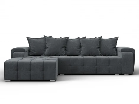 Диван угловой Лига-121 левый угол (ДСП,Брус,Велюр/Светло-серый) Лига Диванов 137355L