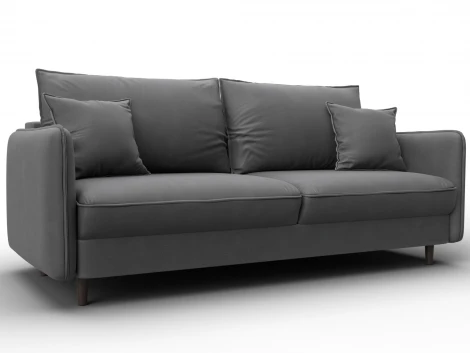 Диван прямой Лига-064 НПБ (ДСП/Дерево/Замша/Серый) Лига Диванов 129619