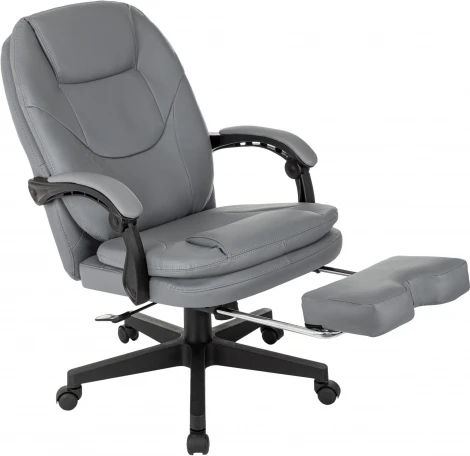 Кресло руководителя Бюрократ CH-868N-F серый эко.кожа крестов. пластик подст.для ног