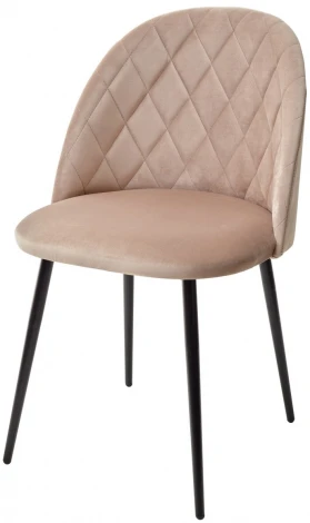 Обеденный стул M-City НИРВАНА, цвет бежевый B-05, велюр / черный каркас