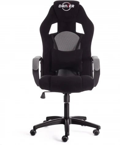 Кресло DRIVER (22) флок/ткань, черный/серый, 35/TW-12 Tetchair 19290