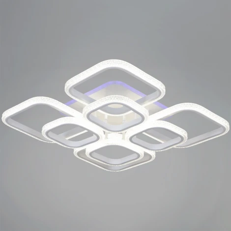 Потолочная люстра светодиодная на штанге с пультом с регулировкой цветовой температуры, яркости и ночным режимом Reluce 06335-0.3-4+4B WH (RGB)