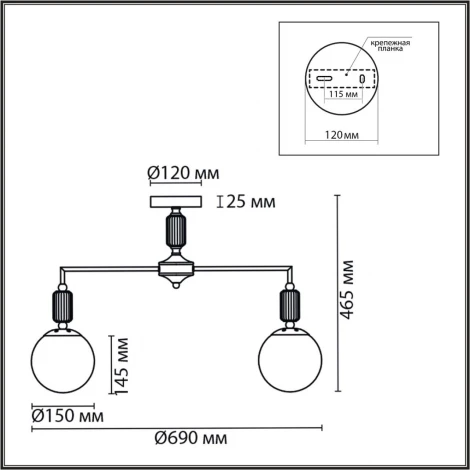 Потолочная люстра на штанге Lumion Vivien 6580/5C французское золото, серый/белый металл, керамика/стекло E14 5*40W 220V